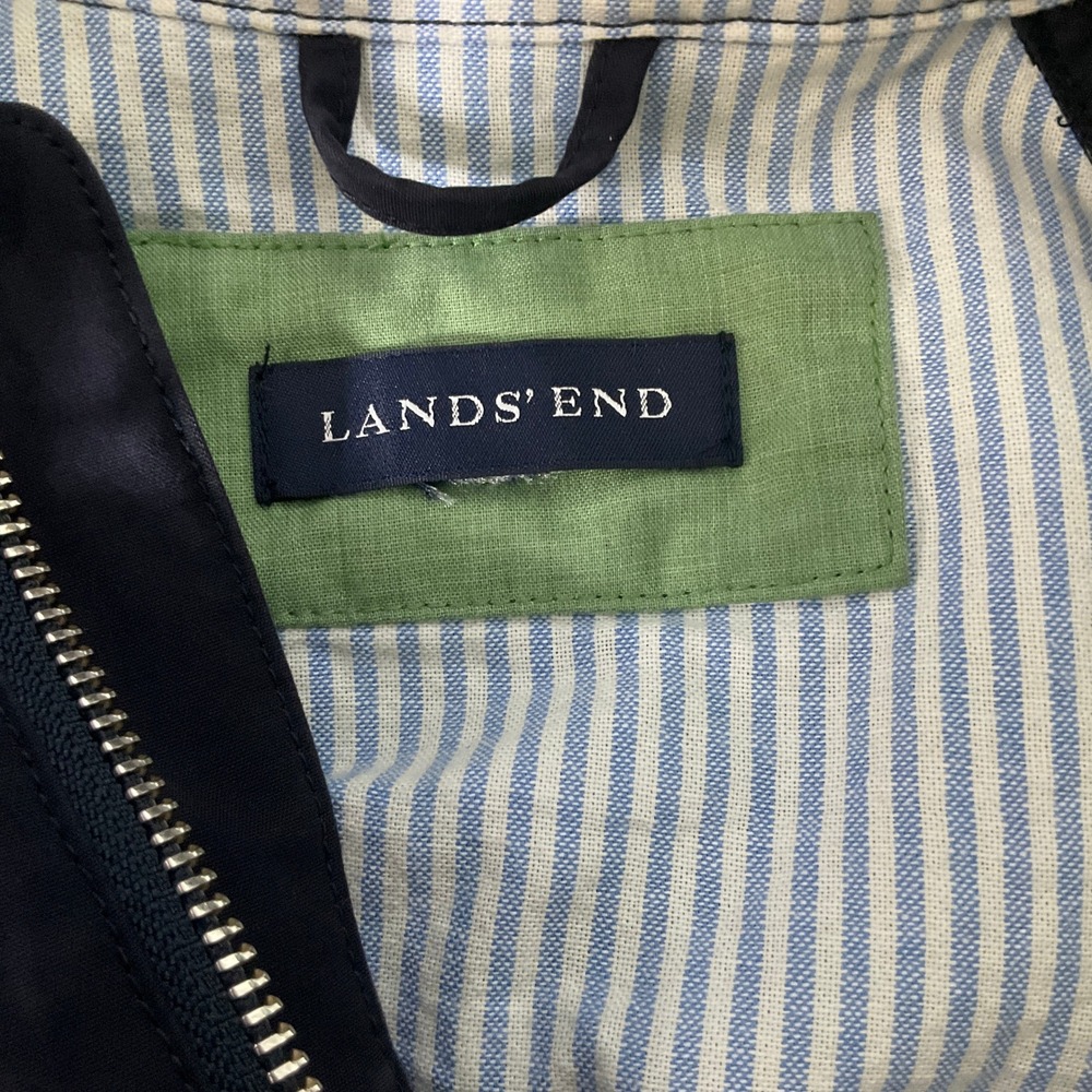 Lands End Mens Navy New England Style Silver Clasp Toggle Jacket Sz M Nautical - Picture 3 of 9